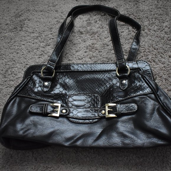George- Black Shoulder Bag Purse - Picture 1 of 11